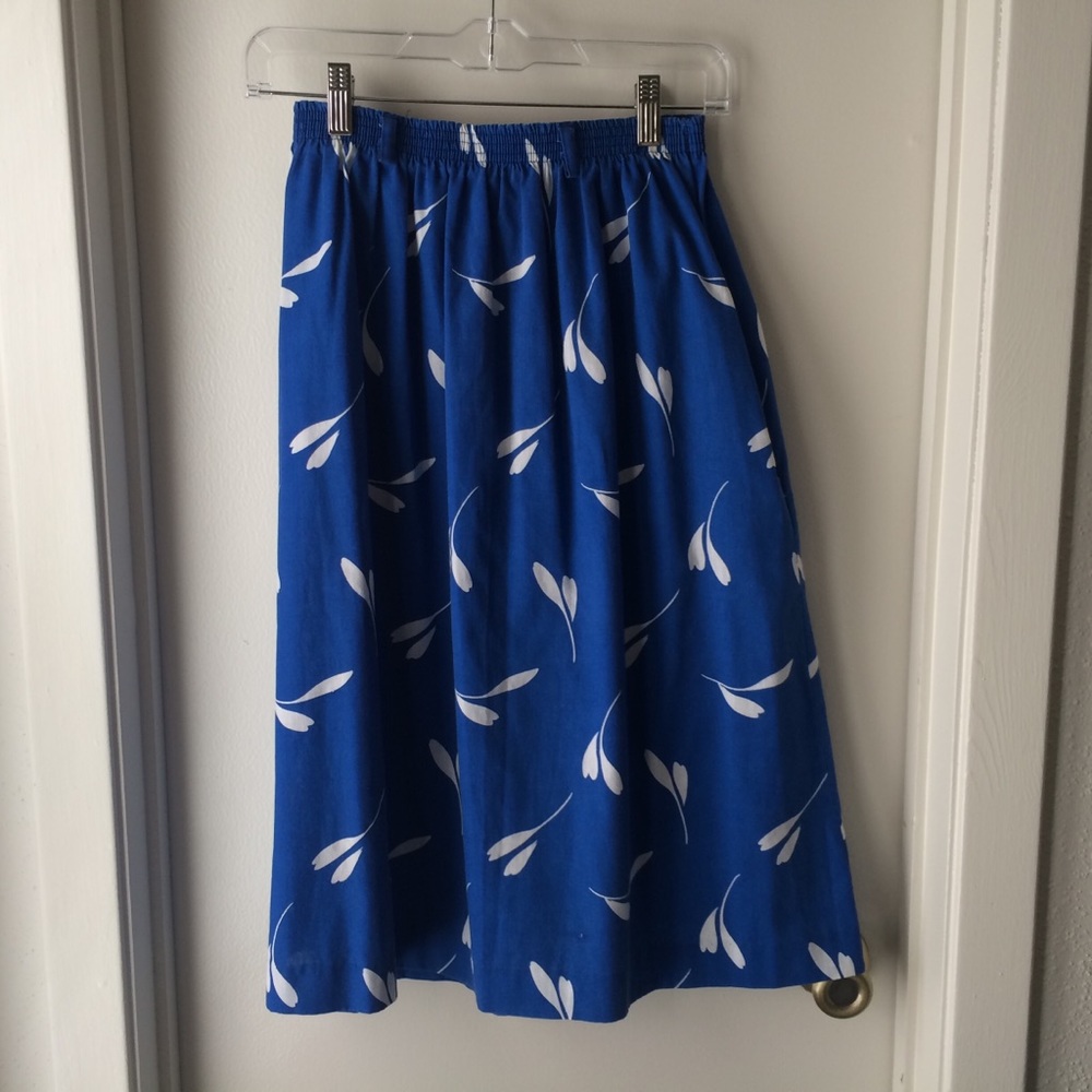 Vintage Blue Midi Skirt